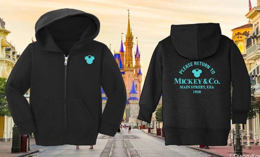 Please Return to Mickey and Co Zipper Hoodie Embroidery
